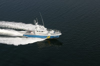 Surveillance vessel KBV 302 from above
