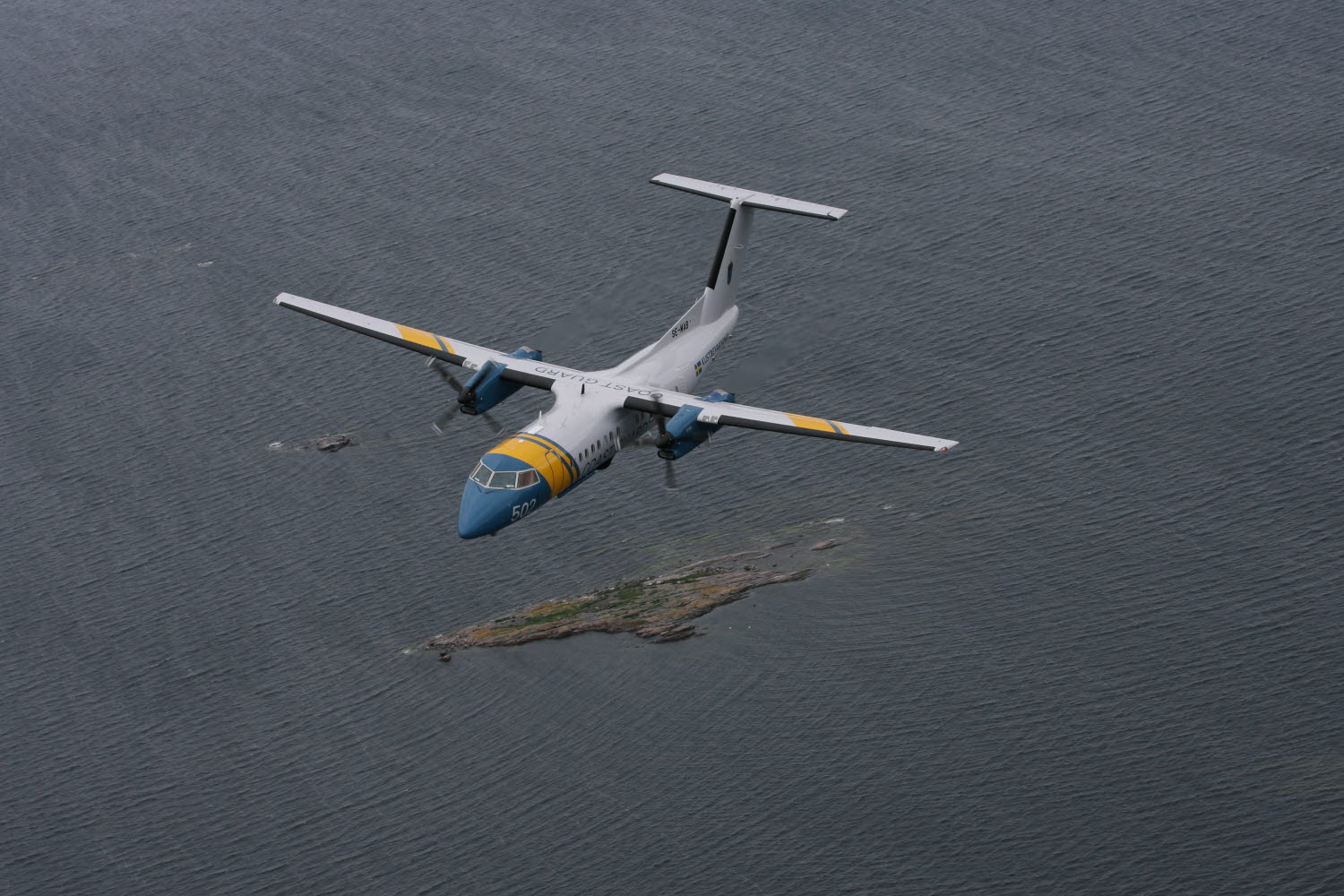 Havsövervakningsflygplan KBV 502 sedd uppifrån