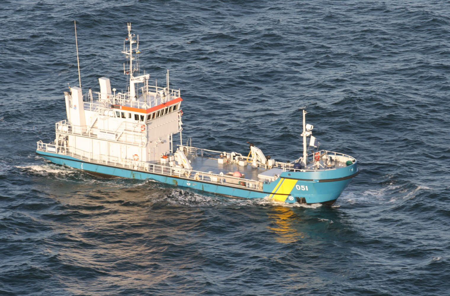 Miljöskyddsfartyg KBV 051 sedd uppifrån