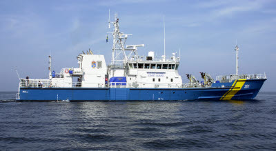 Combination vessel KBV 201 seen from the side