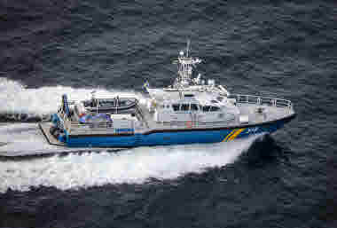 Surveillance vessel KBV 312 from above